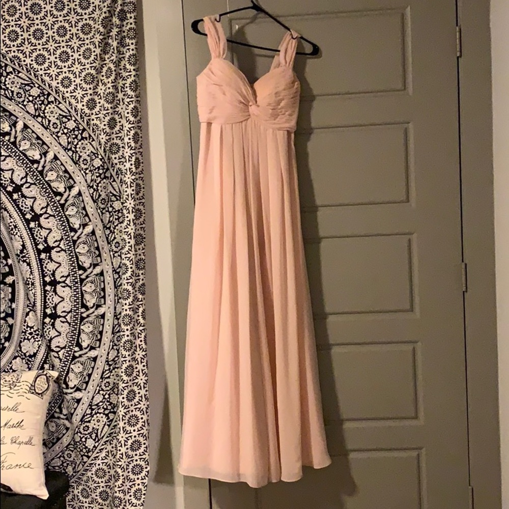 Beautiful pink off the shoulder formal dress